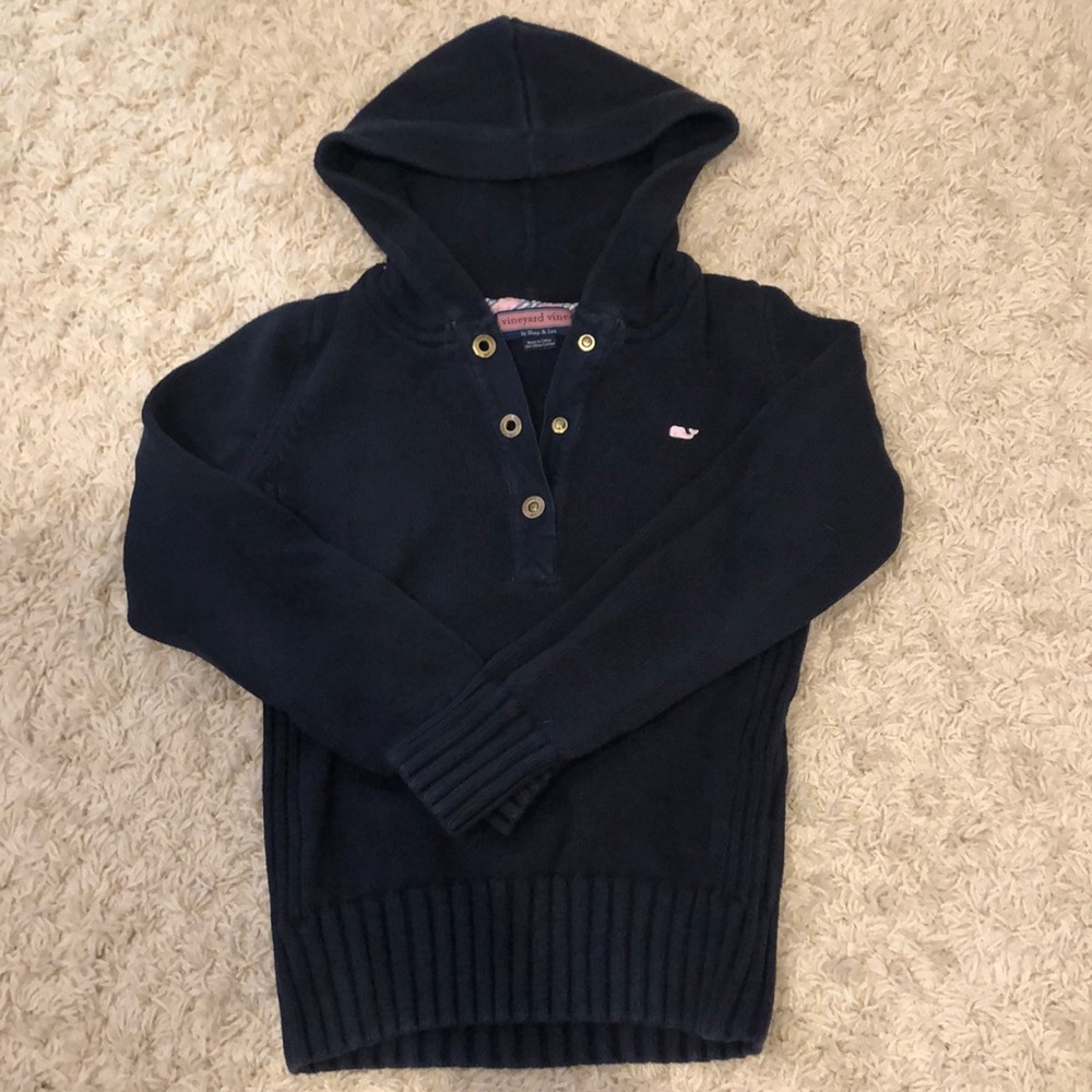 Vineyard Vines Navy Hooded Sweater